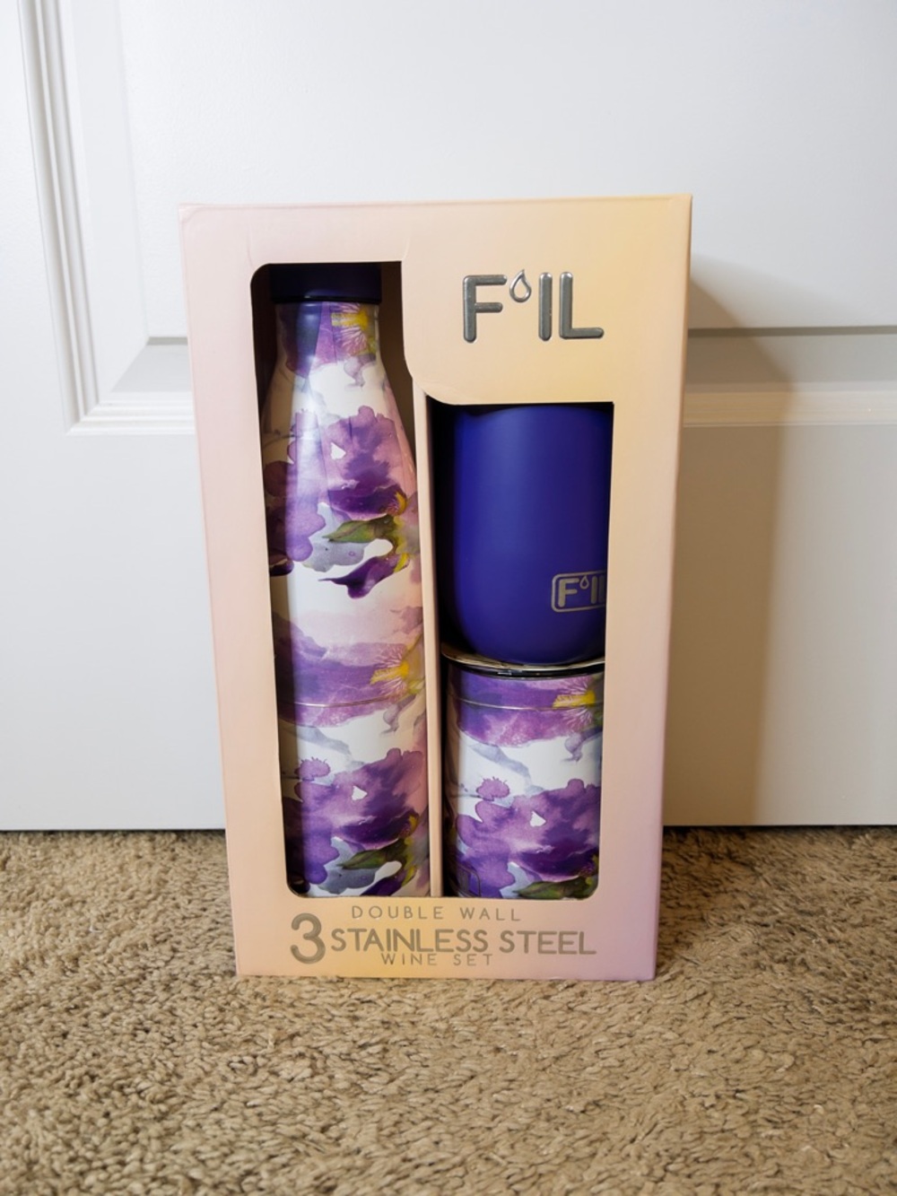FOIL Double Wall 3 Piece Stainless Steal Wine Set